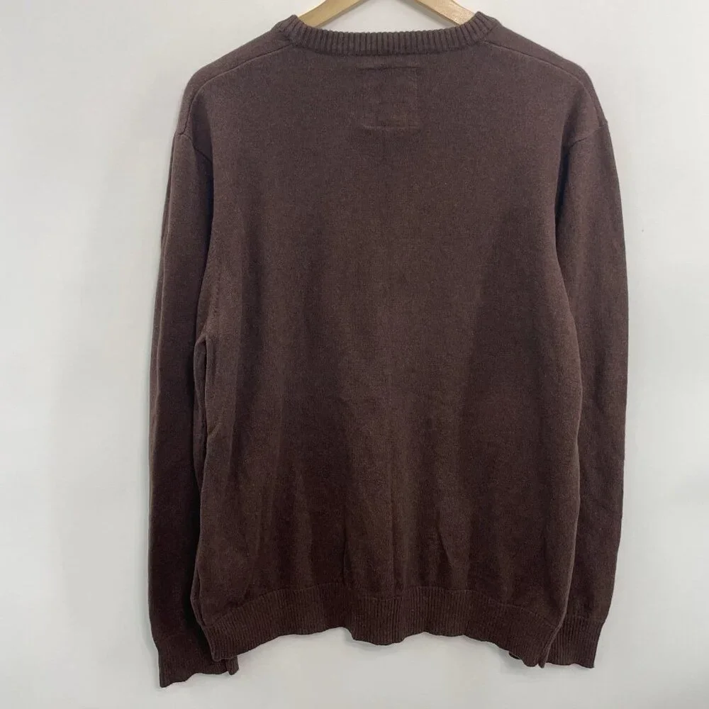 Old Navy Crewneck Sweater Cashmere Cotton Blend Brown Mens XXL